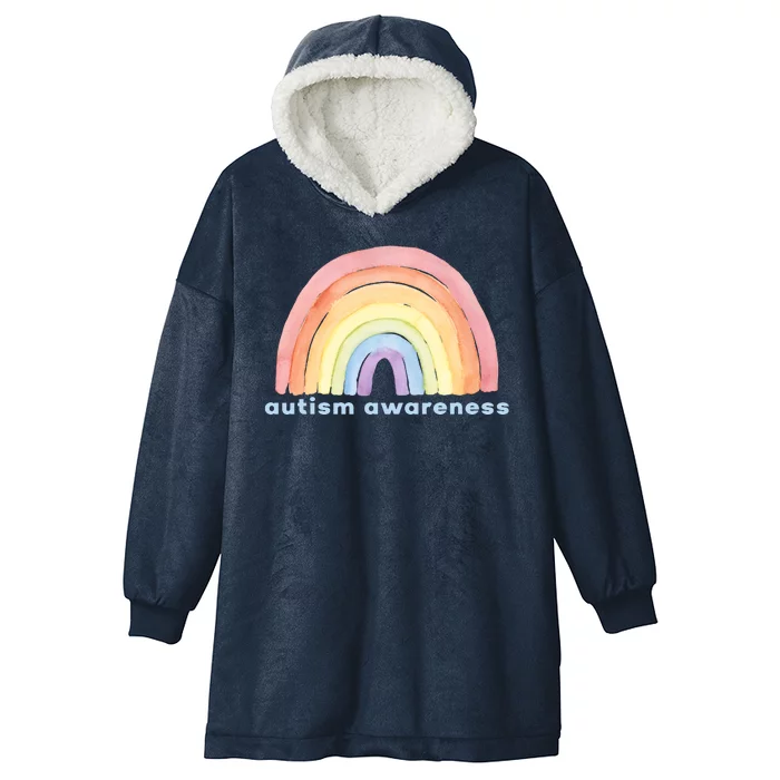 Autism Awareness Rainbow Hooded Wearable Blanket