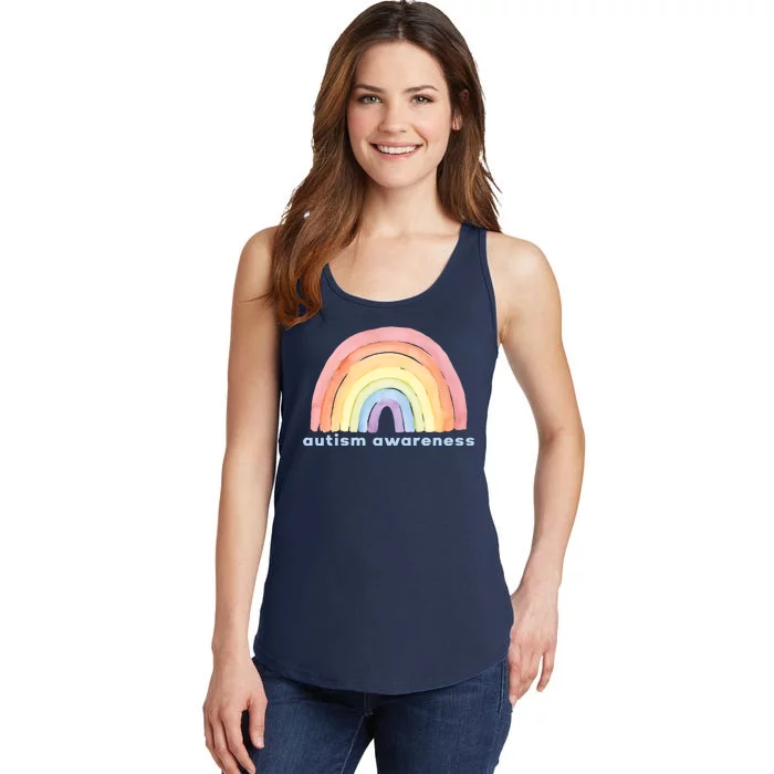 Autism Awareness Rainbow Ladies Essential Tank