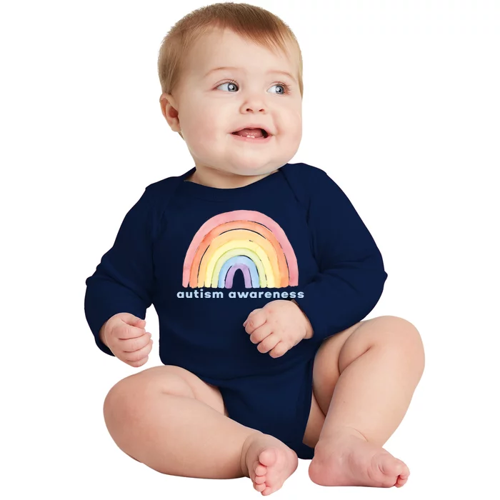 Autism Awareness Rainbow Baby Long Sleeve Bodysuit