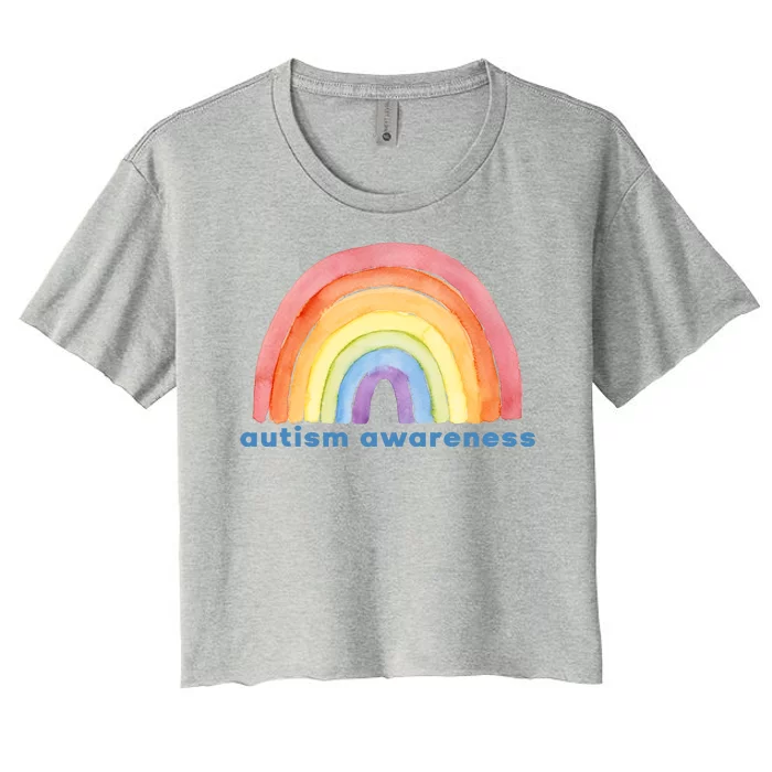 Autism Awareness Rainbow Women's Crop Top Tee