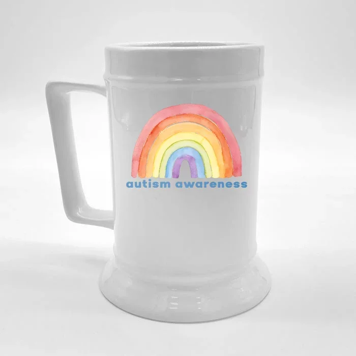 Autism Awareness Rainbow Front & Back Beer Stein