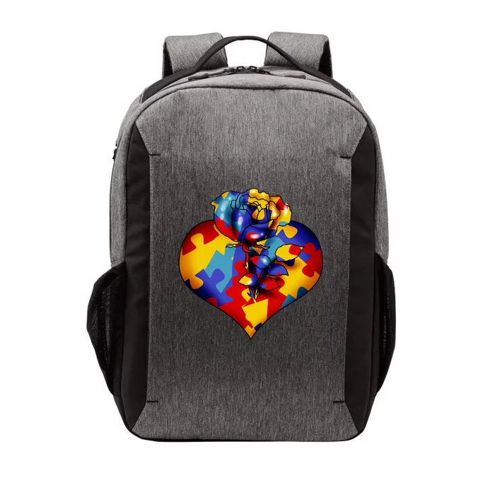 Autism Awareness Rose Heart Vector Backpack