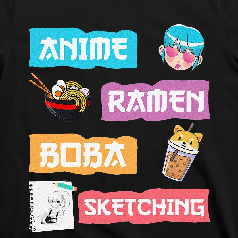 Awesome Anime Ra Boba Sketching Anime Lovers Kawaii T-Shirt