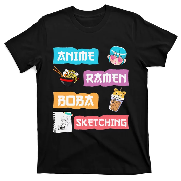 Awesome Anime Ra Boba Sketching Anime Lovers Kawaii T-Shirt