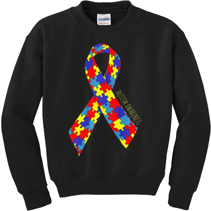 Autism Awareness Ribbon Kids Sweatshirt