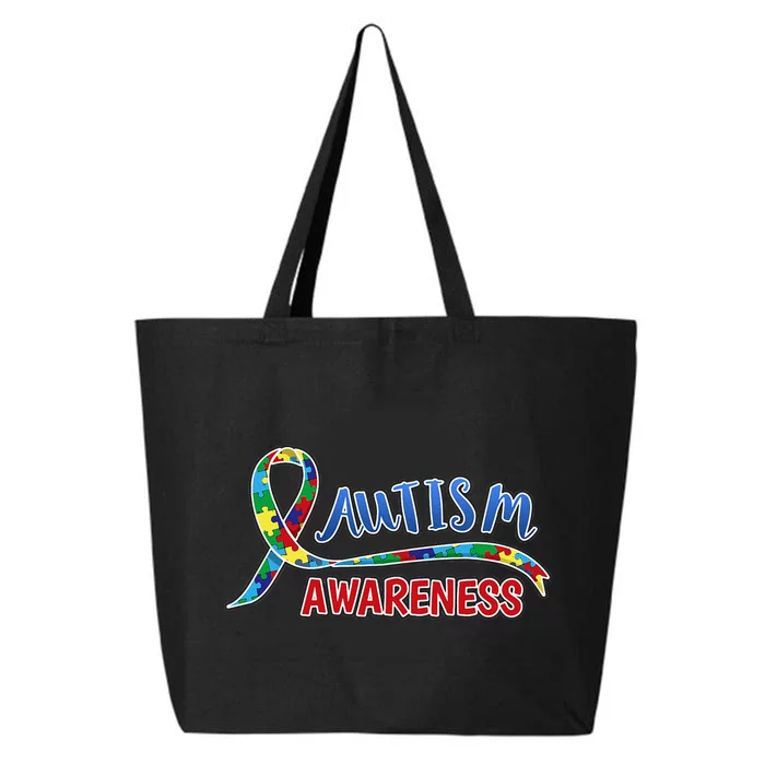 Autism Awareness Ribbons Women Autistic 25L Jumbo Tote