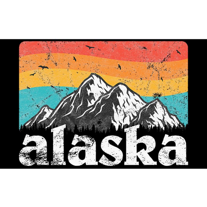 Alaska AK Retro 70s 80s Mountains Nature Distressed Bumper Sticker