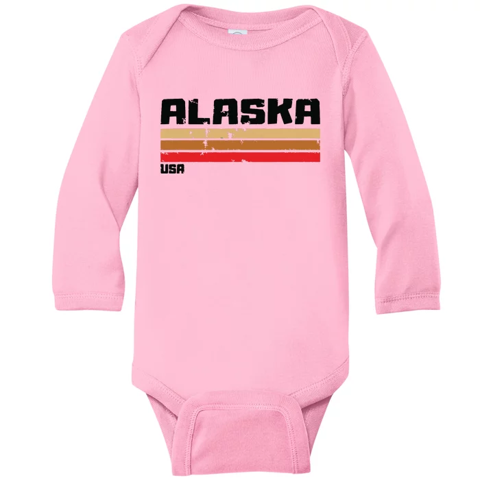 Alaskas Ak Retro Vintage Baby Long Sleeve Bodysuit