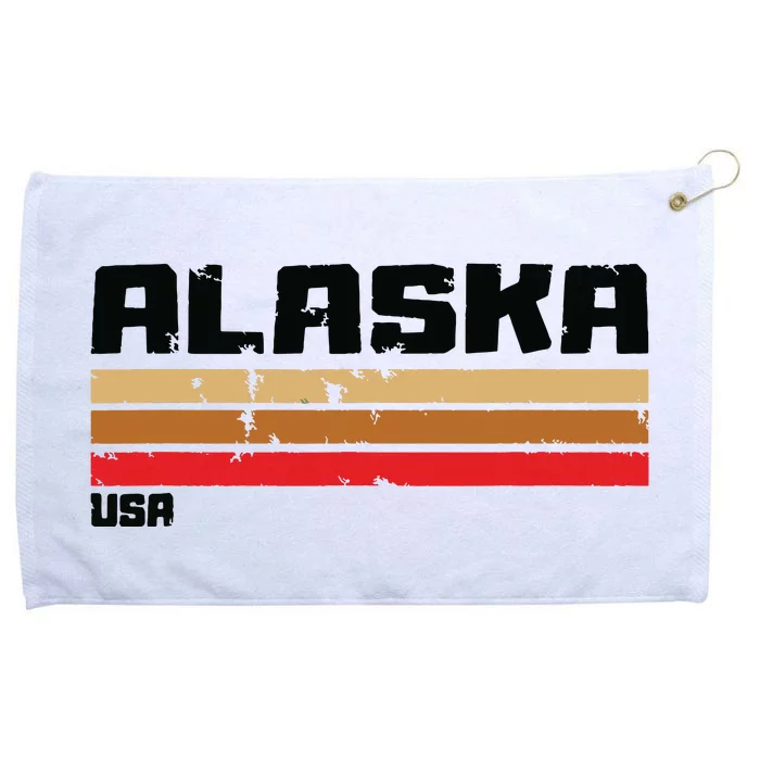 Alaskas Ak Retro Vintage Grommeted Golf Towel