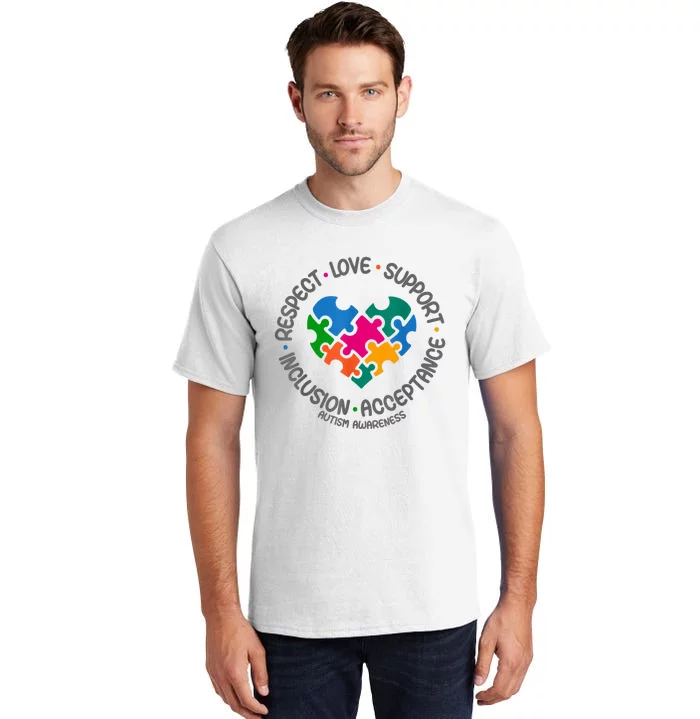 Autism Awareness Respect Love Support Autism Awareness Tall T-Shirt