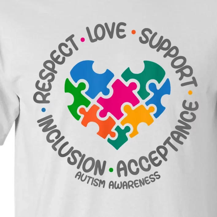 Autism Awareness Respect Love Support Autism Awareness Tall T-Shirt