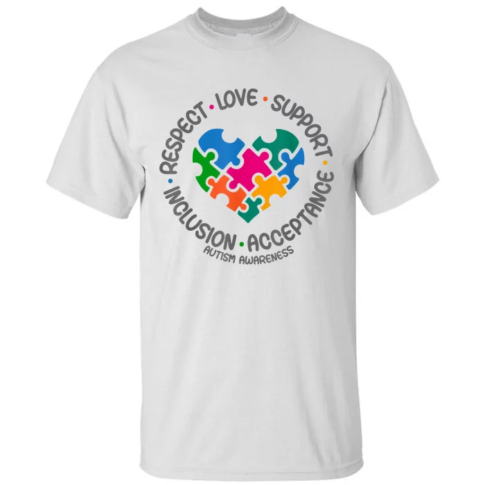 Autism Awareness Respect Love Support Autism Awareness Tall T-Shirt