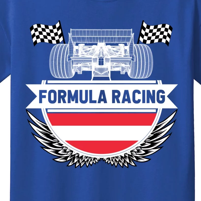 Austrian Auto Race Austria Flag Formula Racing Car Race Fan Cute Gift Kids T-Shirt