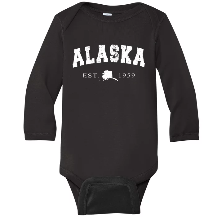 Alaskas Ak Retro Vintage Baby Long Sleeve Bodysuit