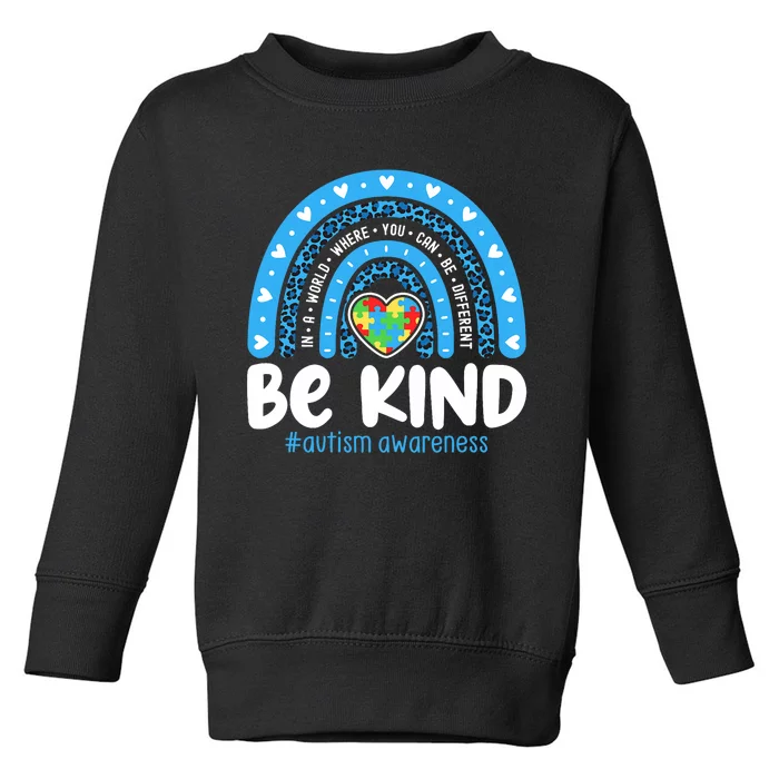 Autism Awareness Rainbow In April We Wear Blue Ribbon Autism Toddler Sweatshirt