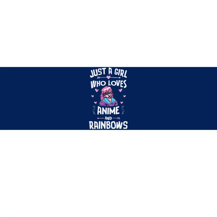 Anime And Rainbows Gift Forn Girls Bumper Sticker