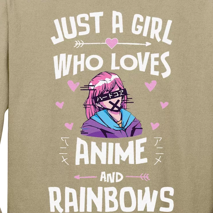 Anime And Rainbows Gift Forn Girls Long Sleeve Shirt