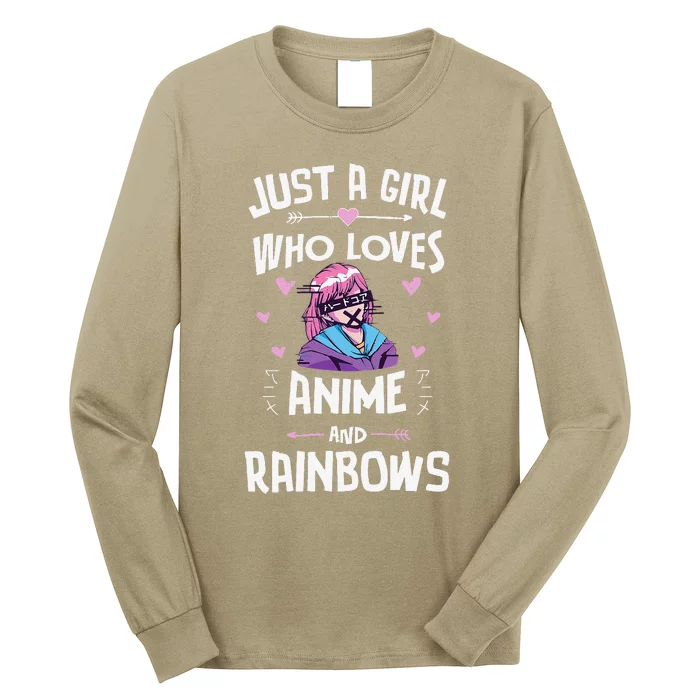 Anime And Rainbows Gift Forn Girls Long Sleeve Shirt