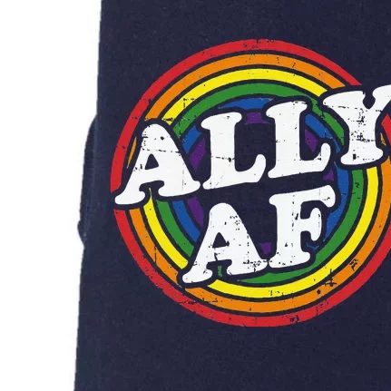 Ally Af Rainbow Flag For Lgbt Pride Month Support Doggie 3-End Fleece Hoodie