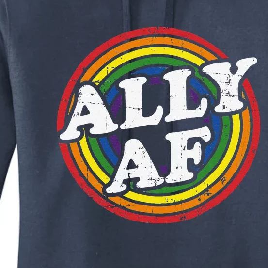 Ally Af Rainbow Flag For Lgbt Pride Month Support Women's Pullover Hoodie