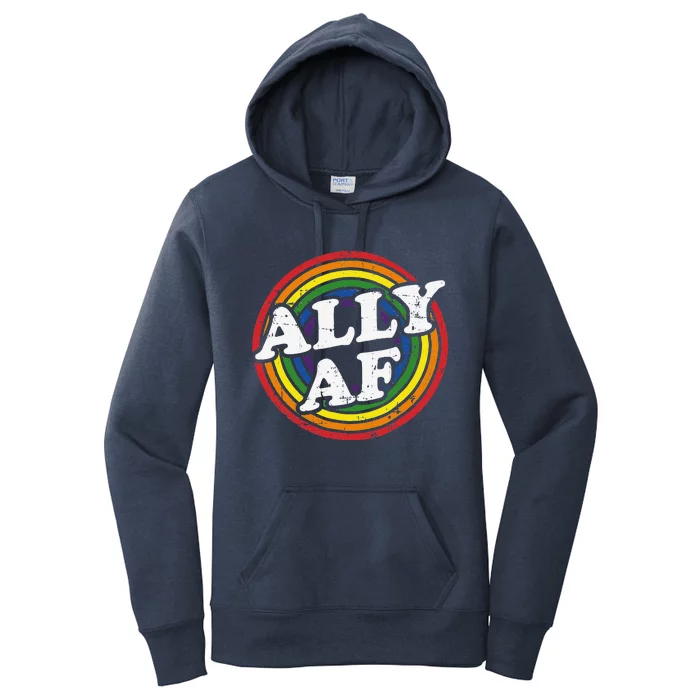 Ally Af Rainbow Flag For Lgbt Pride Month Support Women's Pullover Hoodie