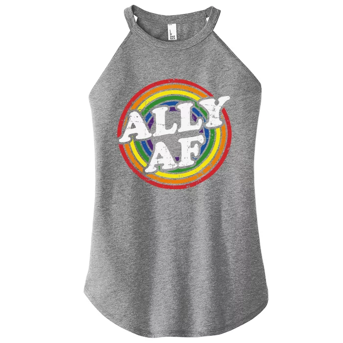 Ally Af Rainbow Flag For Lgbt Pride Month Support Women’s Perfect Tri Rocker Tank