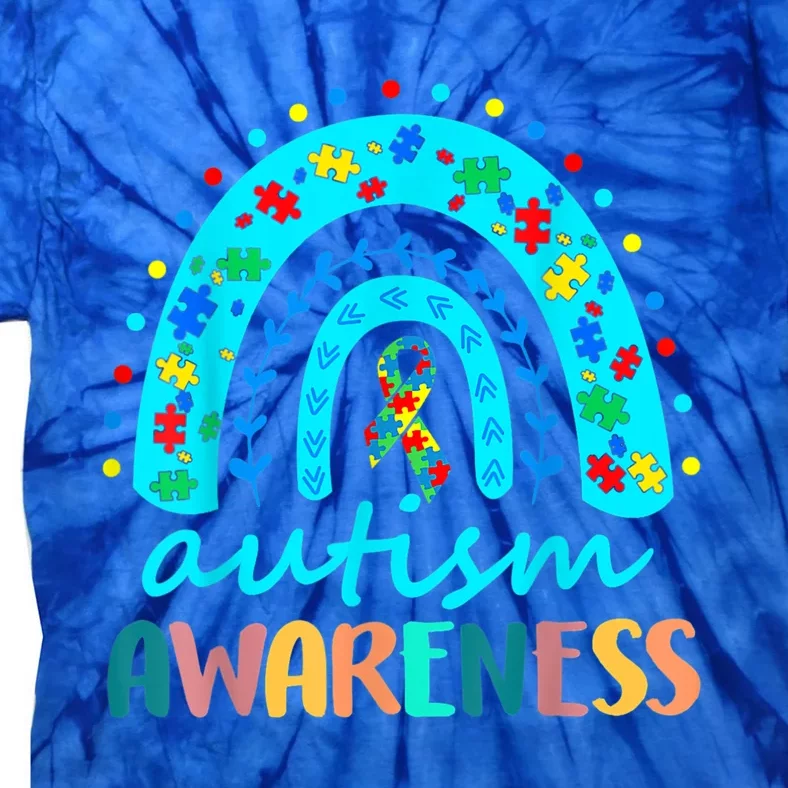 Autism Awareness Rainbow Puzzle Autism Awareness Month Tie-Dye T-Shirt