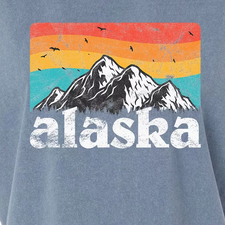 Alaska AK Retro 70s 80s Mountains Nature Distressed Garment-Dyed Women's Muscle Tee