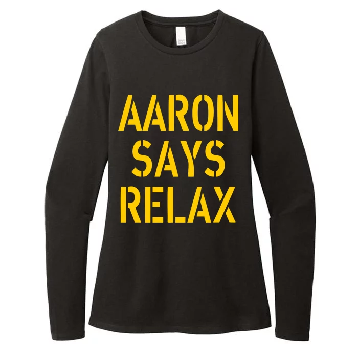 Aaron Says Relax Green Bay Football Quote Womens CVC Long Sleeve Shirt