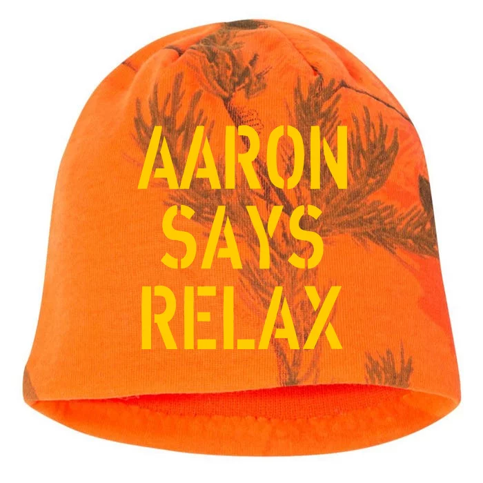 Aaron Says Relax Green Bay Football Quote Kati - Camo Knit Beanie