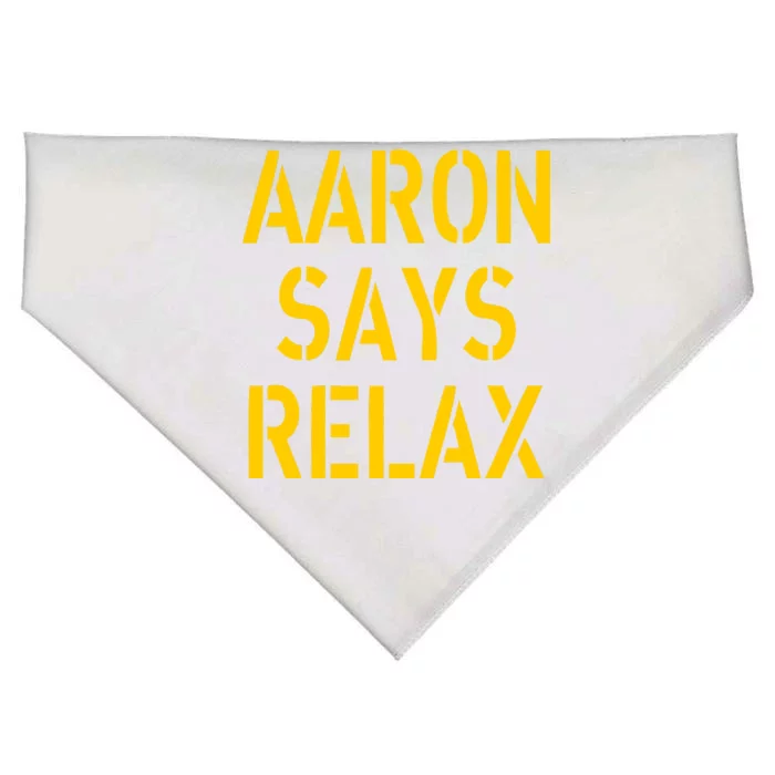 Aaron Says Relax Green Bay Football Quote USA-Made Doggie Bandana