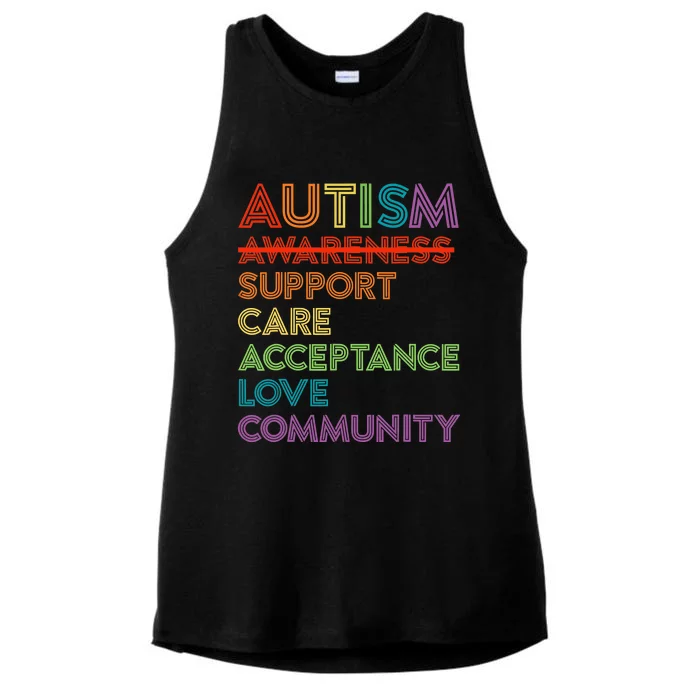 Autism Awareness Support Care Acceptance Ally Ladies Tri-Blend Wicking Tank