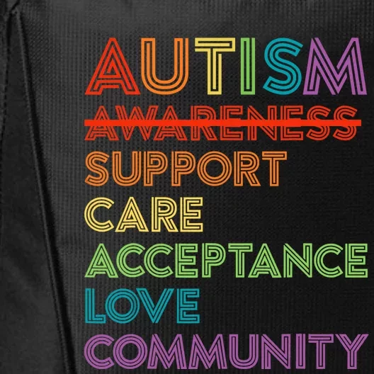 Autism Awareness Support Care Acceptance Ally City Backpack