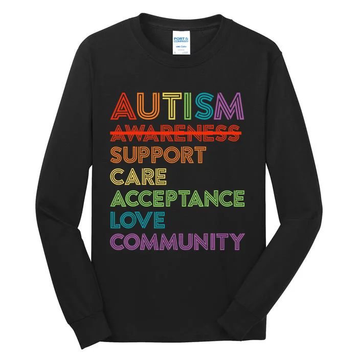 Autism Awareness Support Care Acceptance Ally Tall Long Sleeve T-Shirt