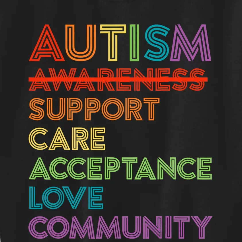 Autism Awareness Support Care Acceptance Ally Kids Sweatshirt