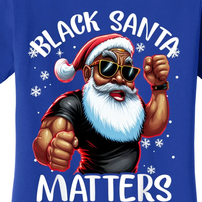 African American Santa Claus Christmas Pajama Gift Meaningful Gift Women's T-Shirt