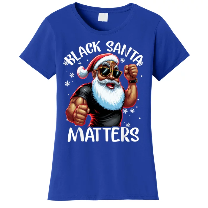 African American Santa Claus Christmas Pajama Gift Meaningful Gift Women's T-Shirt