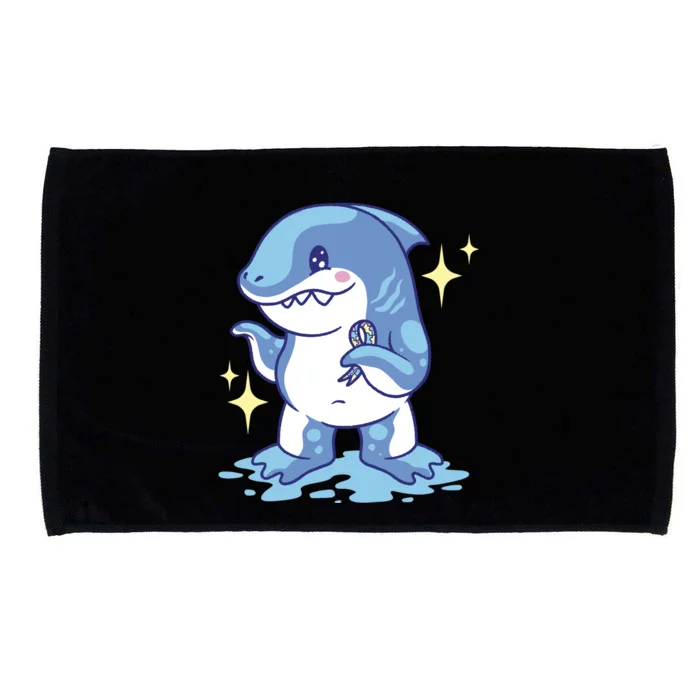 Autism Awareness Shark Ribbon Microfiber Hand Towel