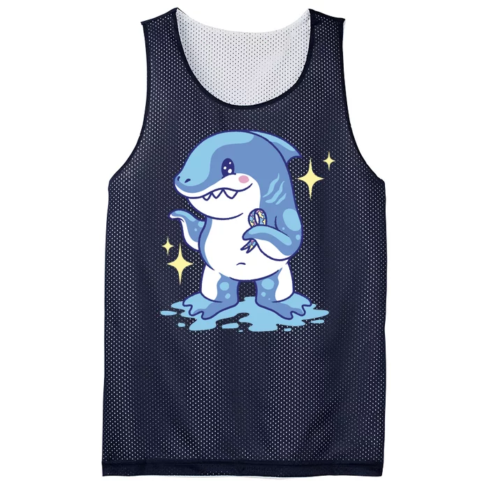 Autism Awareness Shark Ribbon Mesh Reversible Basketball Jersey Tank