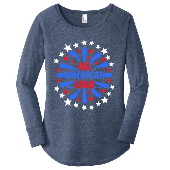 All American Studs Patriotic Stud American Funny Cute Gift Women's Perfect Tri Tunic Long Sleeve Shirt