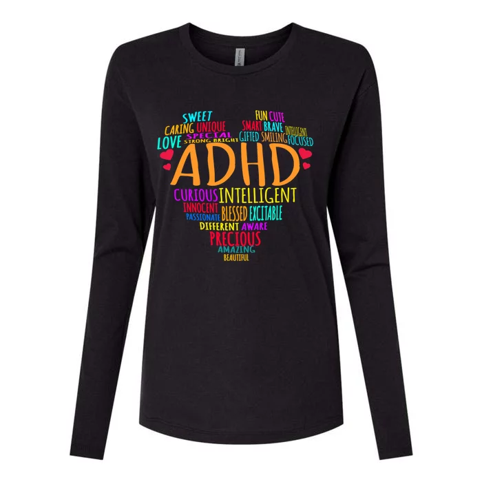 Adhd Awareness Support Add Attention Disorder Love Heart Mom Dad Gifts Womens Cotton Relaxed Long Sleeve T-Shirt