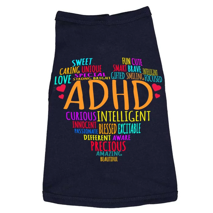 Adhd Awareness Support Add Attention Disorder Love Heart Mom Dad Gifts Doggie Tank