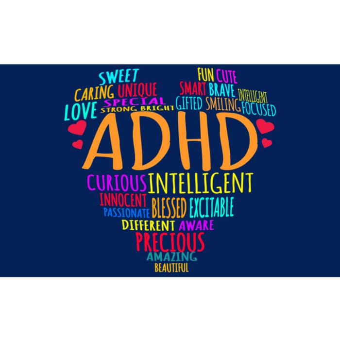 Adhd Awareness Support Add Attention Disorder Love Heart Mom Dad Gifts Bumper Sticker