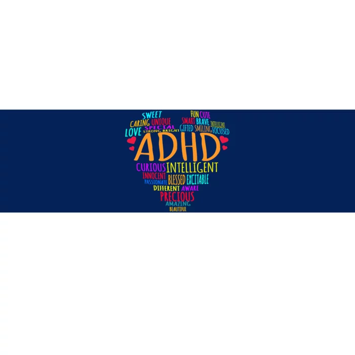 Adhd Awareness Support Add Attention Disorder Love Heart Mom Dad Gifts Bumper Sticker