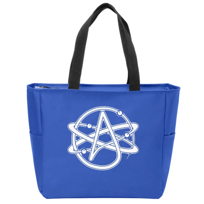 Atheist Atom Symbol Anti Religion Atheism Zip Tote Bag