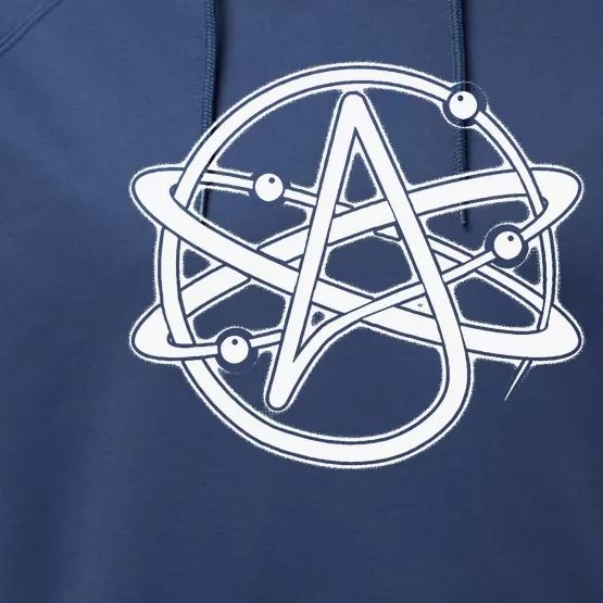 Atheist Atom Symbol Anti Religion Atheism Performance Fleece Hoodie