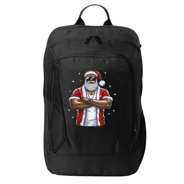 African American Santa Christmas Pajama City Backpack