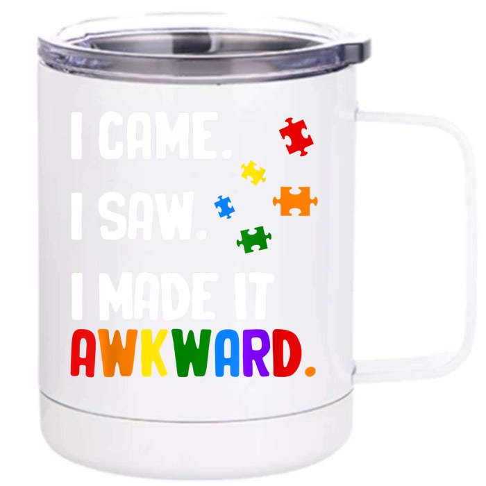 Autism Awareness Shirts Support Asperger Autistic Front & Back 12oz Stainless Steel Tumbler Cup