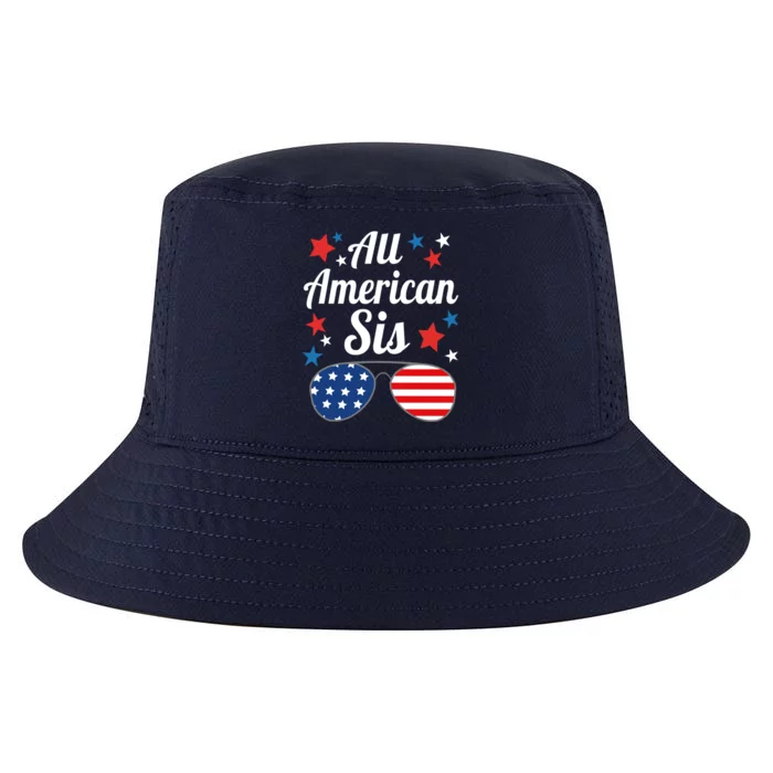 All American Sis 4th Of July Patriotic American Flag Family Cool Gift Cool Comfort Performance Bucket Hat