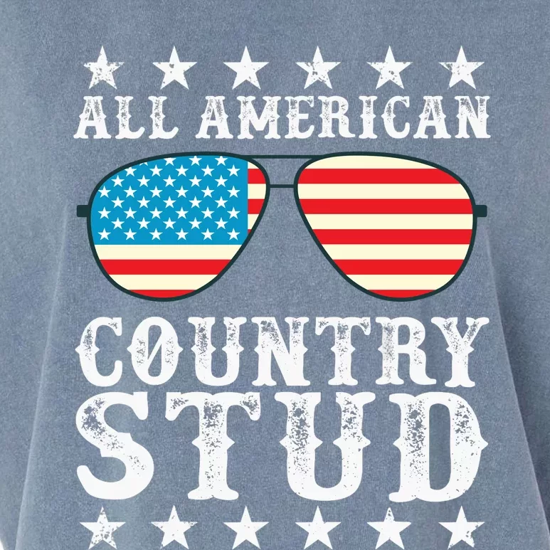 All American Stud Boy Country 4th of July USA Flag Gift Garment-Dyed Women's Muscle Tee